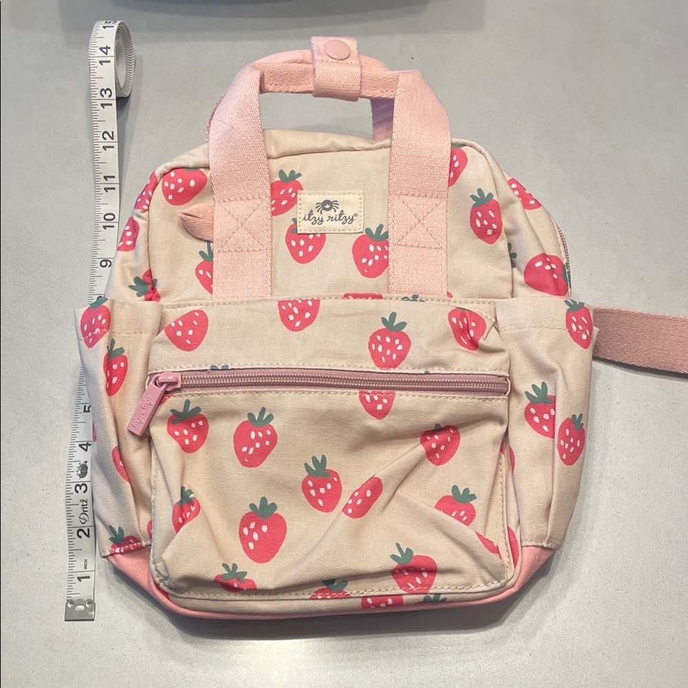 Itzy Ritzy Strawberry Backpack - Pink and Cream